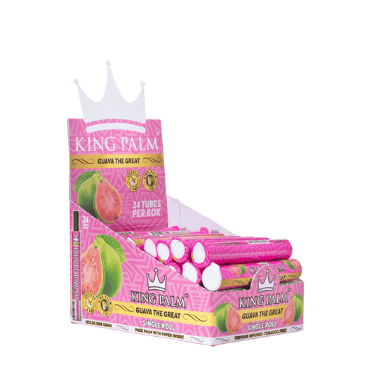 King Palm 1 Mini Roll  Guava The Great  Display Box  24 Units Per Display