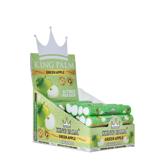 King Palm 1 Mini Roll  Green Apple  Display Box  24 Units Per Display